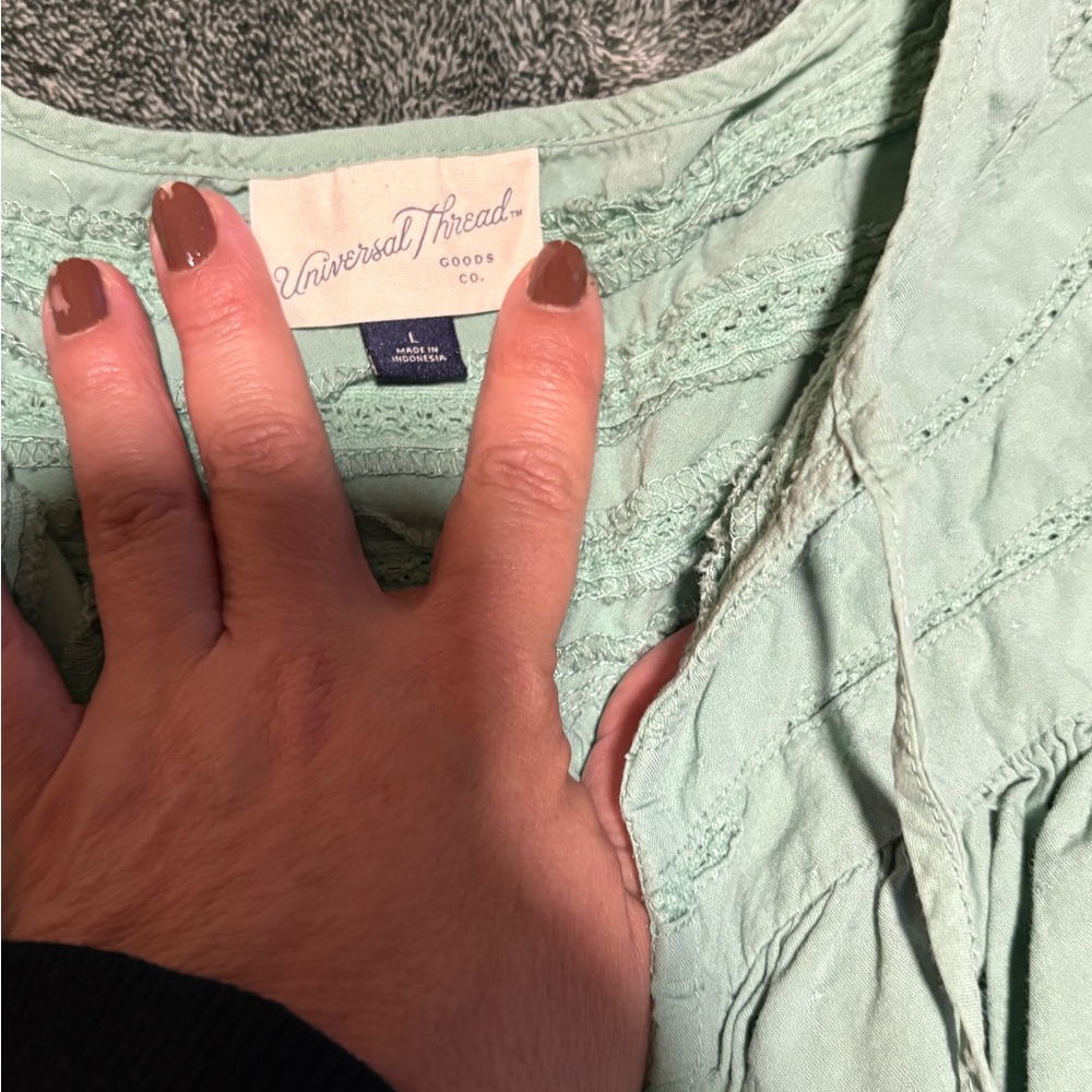Universal Thread Light Green Boho Blouse